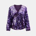 Glitter Sequin Loose Lace-Up Jacket