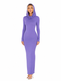Hooded Side-Slit Bodycon Maxi Dress