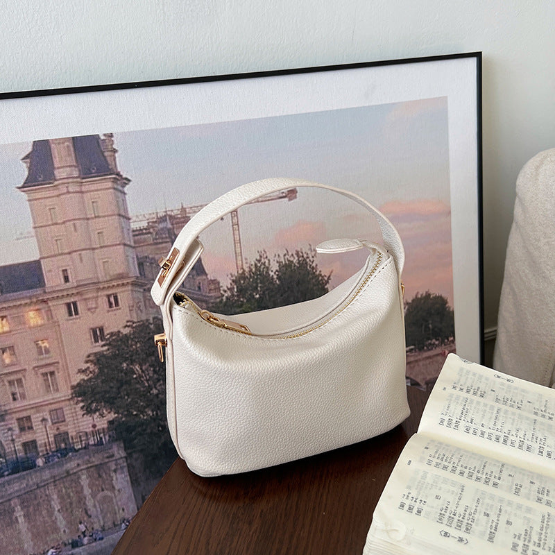 Luxury Cloud Shape Wide Strap Leather Small Square Crossbody Bag