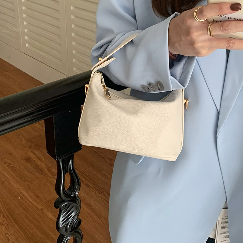 Luxury Cloud Shape Wide Strap Leather Small Square Crossbody Bag