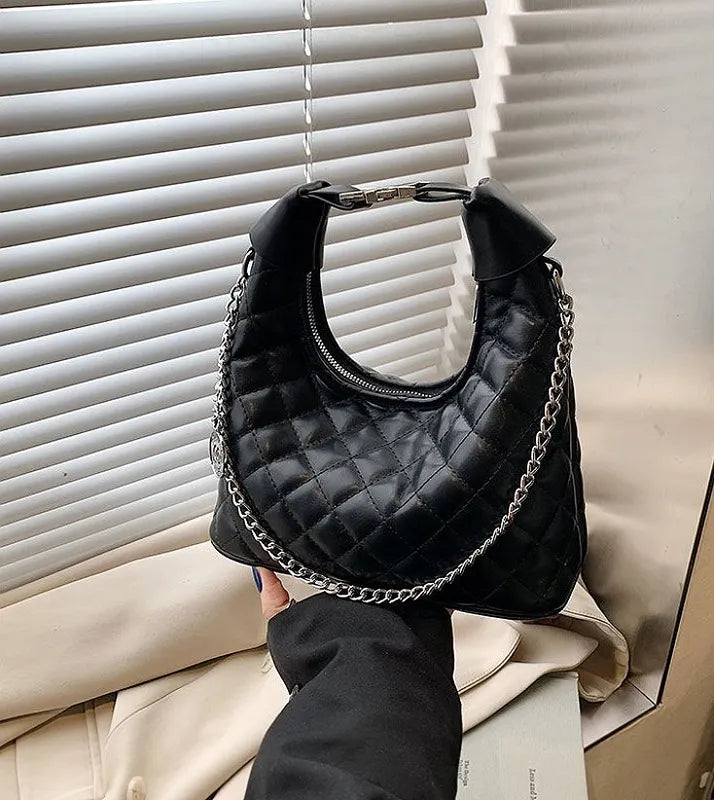 Niche Rhombus Chain Dumpling Shape Retro Shoulder Crossbody Bag