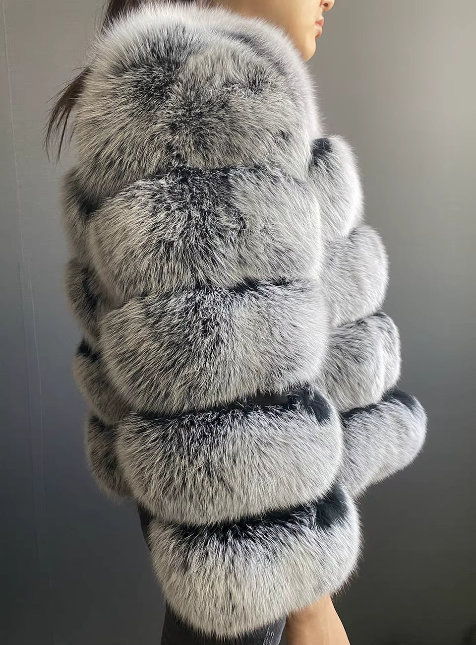Opumi Short Thick Fox Fur Jacket