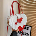 Novelty Cupid Arrow Heart Shape Faux Leather Crossbody Bag