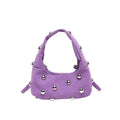 Luxury Rivet Detail Magnetic Buckle Soft Faux Leather Shoulder Bag