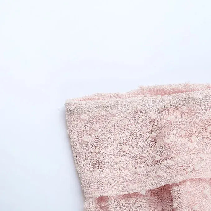Blush Off Shoulder Draped Mini Dress