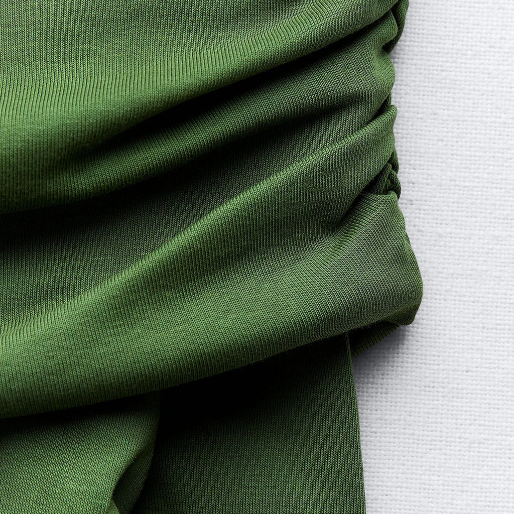 Olive Bardot Ruched Mini Dress