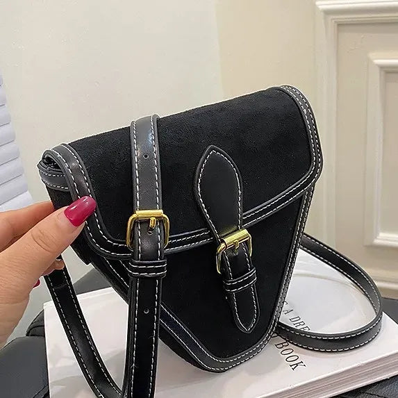 Sequin Velour Fur-Lined Crossbody Bag