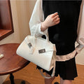 Kelly Style Textured PU Leather Small Square Shoulder Crossbody Bag