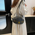 Novelty Rugby Shape Handmade Genuine Leather Shoulder Bag