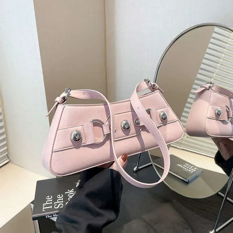 Luxury Textured Leather Retro Underarm Shoulder Bag