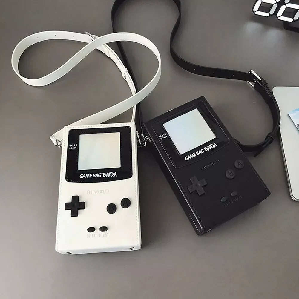 Novelty Gaming Console Shape PU Leather Adjustable Crossbody Bag