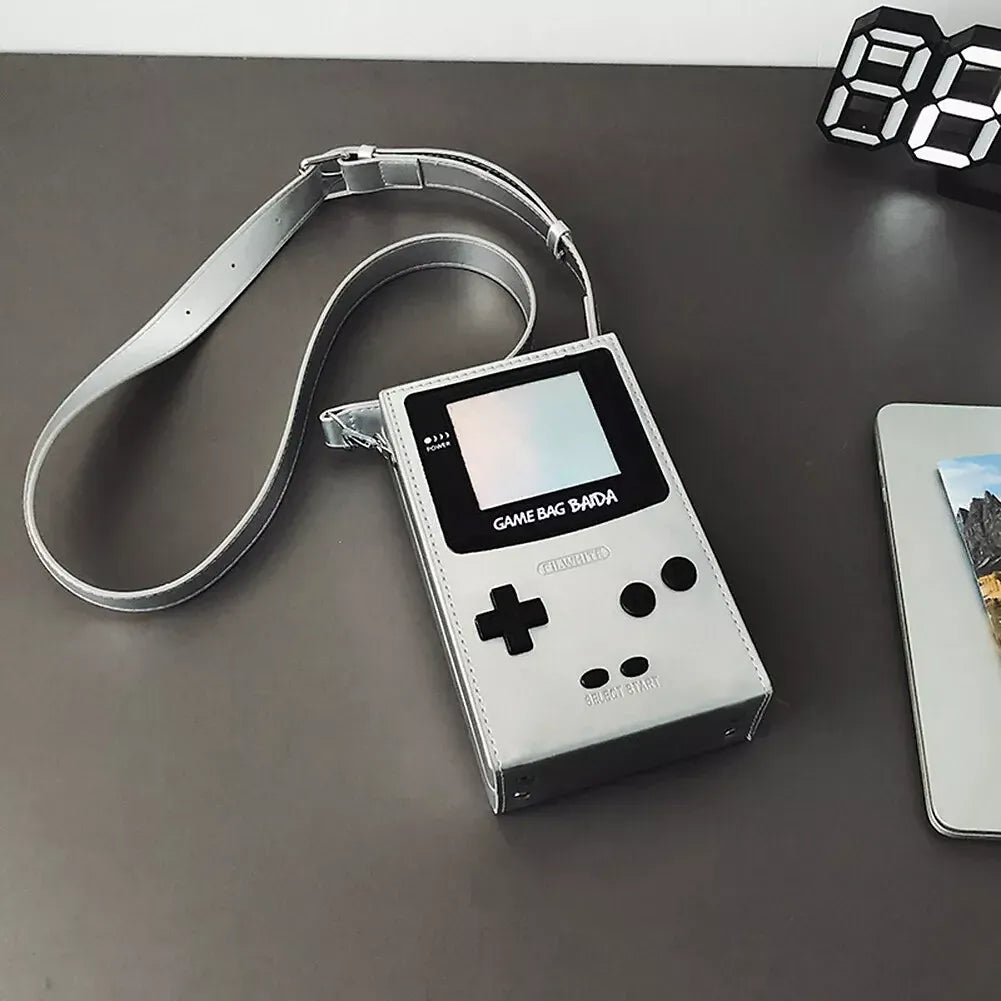 Novelty Gaming Console Shape PU Leather Adjustable Crossbody Bag