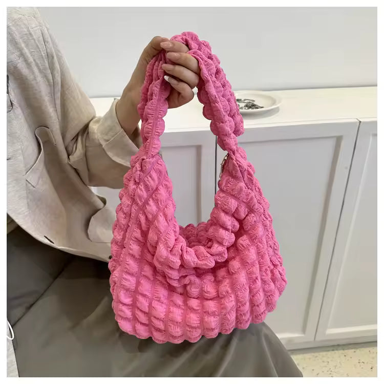 Luxury Cloud Pleated Large Capacity Nylon Shoulder Bag