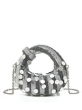 Glam Sequin Dumpling Shape Ring Handle Crossbody Bag