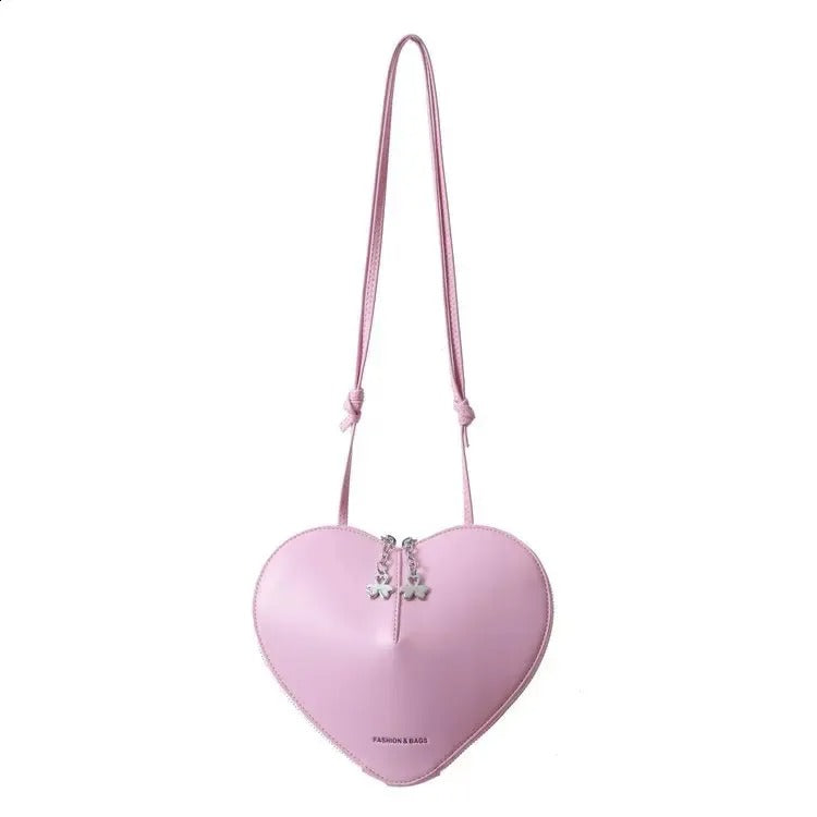 Versatile Drawstring Heart Shape Crossbody Bag