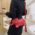 Chic Elephant Shape Solid Color Vegan Leather Shoulder Crossbody Bag
