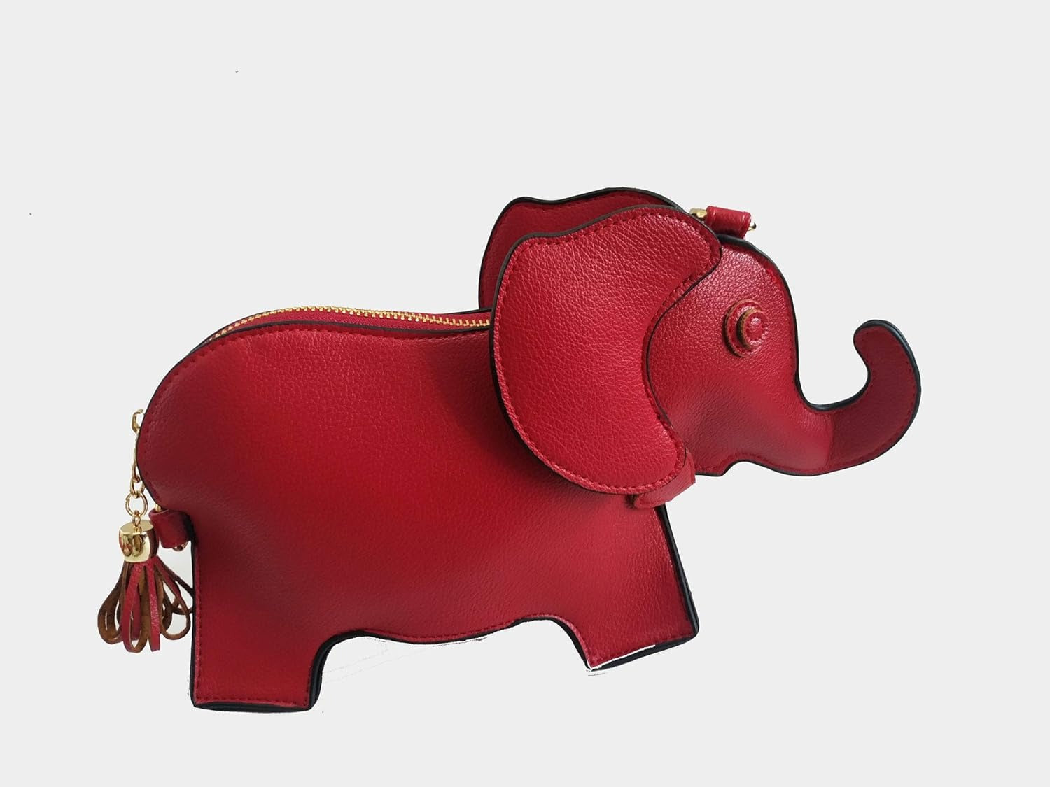 Chic Elephant Shape Solid Color Vegan Leather Shoulder Crossbody Bag