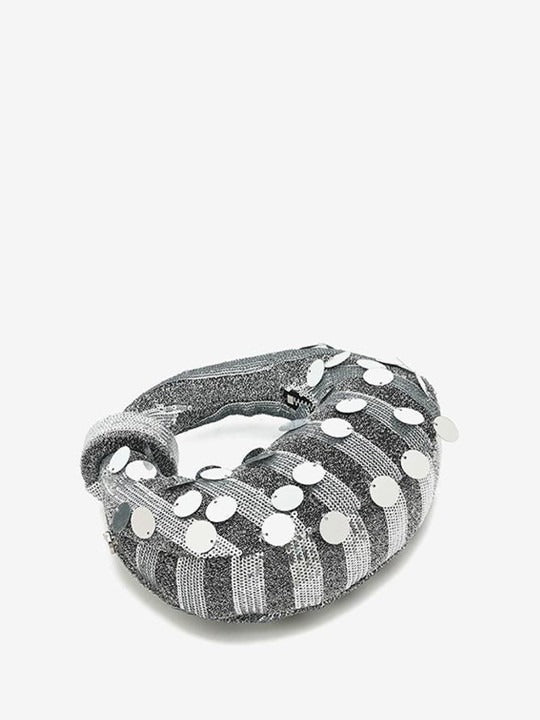 Glam Sequin Dumpling Shape Ring Handle Crossbody Bag