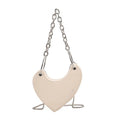 Punk Heart Shape Chain Strap PU Leather Mini Shoulder Crossbody Bag